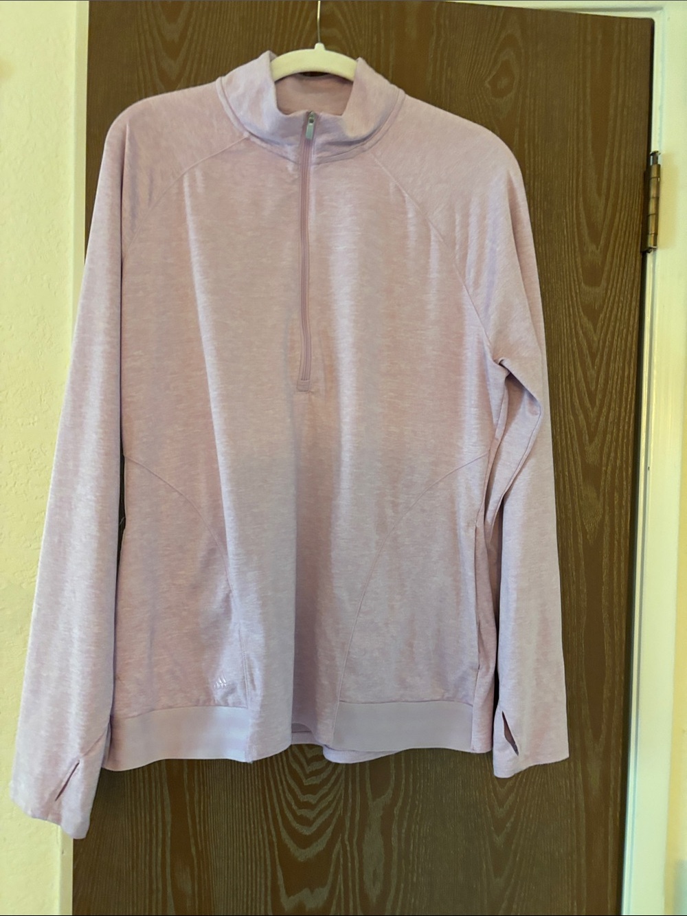 adidas Light Pink Quarter‑Zip Turtleneck Pullover